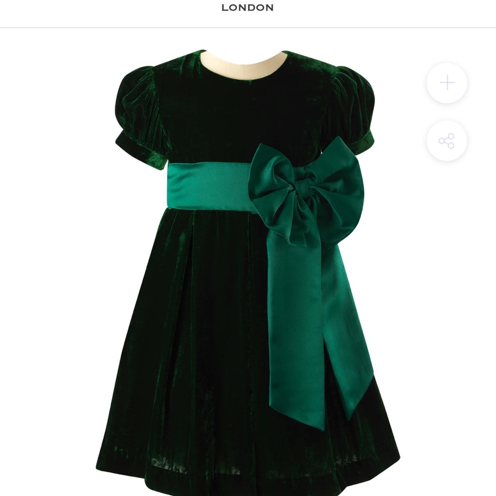 Rachel Riley CRUSHED VELVET BOW DRESS